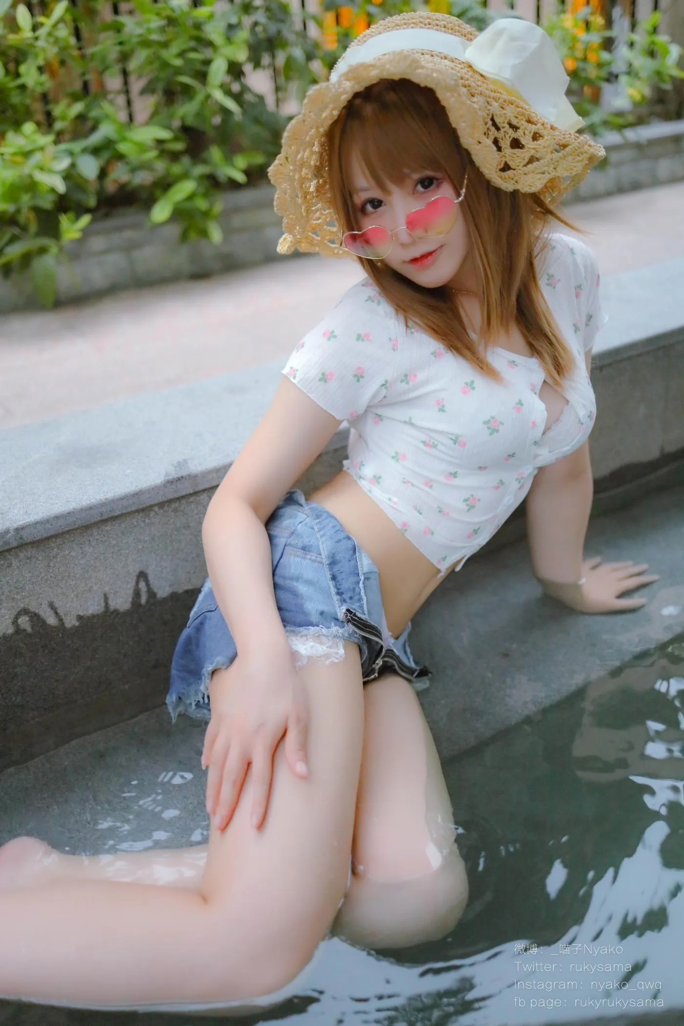 Nyako喵子 – NO.27 温泉蕾丝睡衣-温泉 [80P]插图8